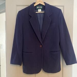 Classic Vintage 80s American Eagle Outfitters Wool Navy Blazer Small Timeless